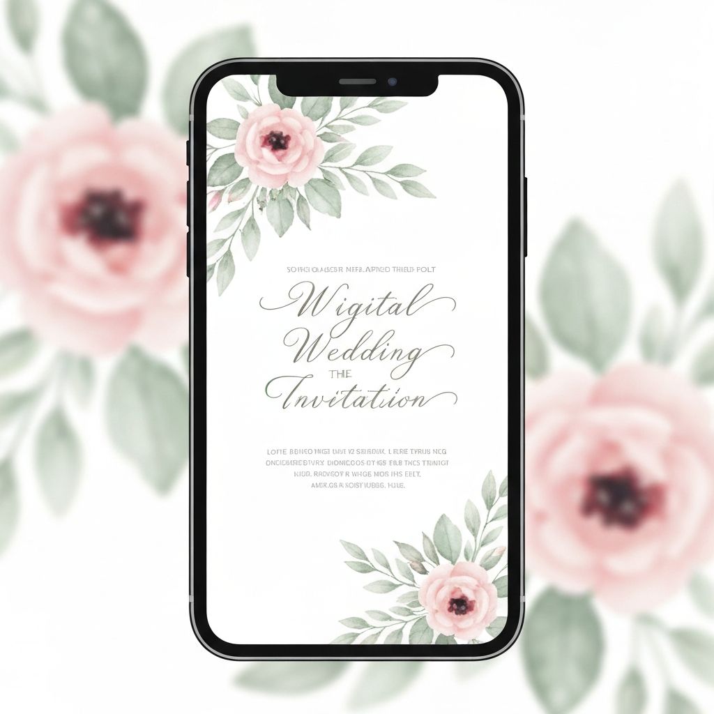Modelo de invitación digital para boda Floral Romántico - estilo Floral